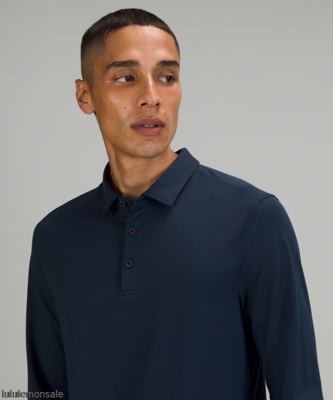 Lululemon Verkauf DELULU753 | Evolution Langarm Poloshirt Nautical Navy